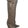 Zimmermann - Taupe Leather Knee High Heeled Boots Sz 10