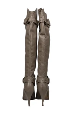 Zimmermann - Taupe Leather Knee High Heeled Boots Sz 10